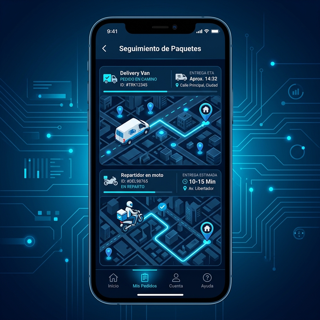 Aplicación móvil de Sistemas de Entrega y Paquetería de Refactor Studio - Delivery nacional Ecuador